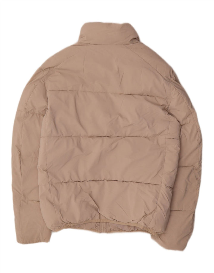 Zara Dame Oversized Polstret Jakke UK 10 Small Beige Nylon