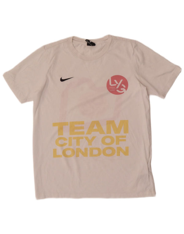 Nike drenge Dri Fit grafisk t-shirt top 13-14 år XL hvid bomuld