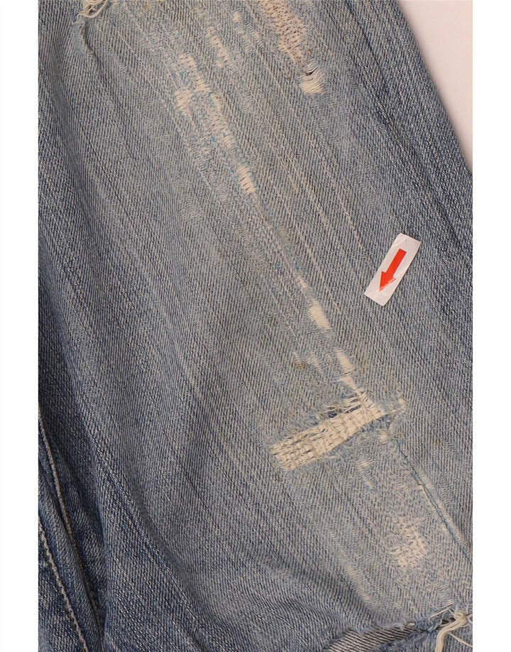 Armani Herre Distressed Straight Jeans W31 L29 Blå Bomuld