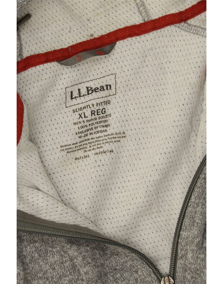 L.L.Bean Herre hættetrøje med lynlås XL Grå polyester
