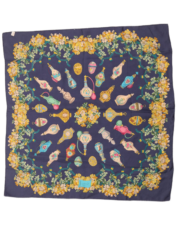 Gucci Kvinders grafisk firkantet tørklæde One Size Marineblå Floral Silk Classic
