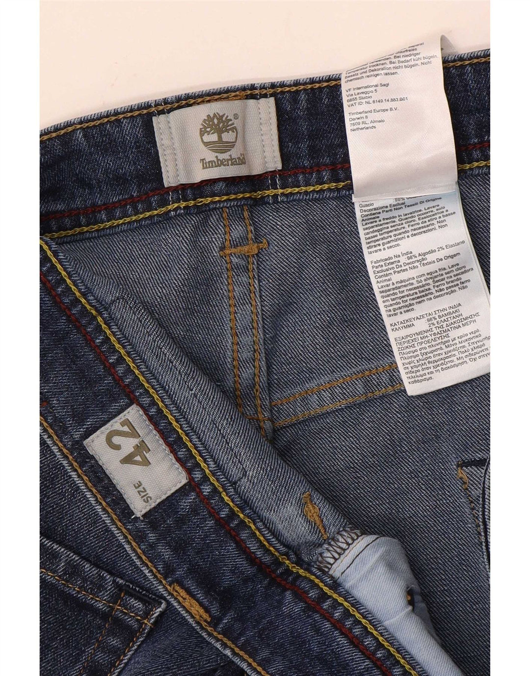 Timberland Straight Jeans til mænd W42 L32 blå bomuld