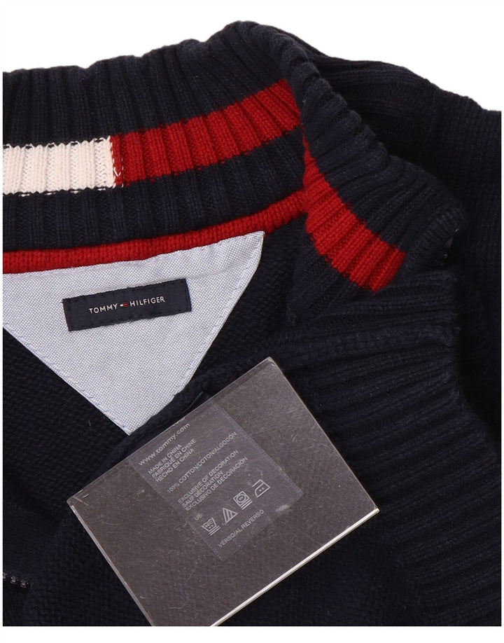 TOMMY HILFIGER drenge sweater med lynlåshals 14-15 år marineblå bomuld