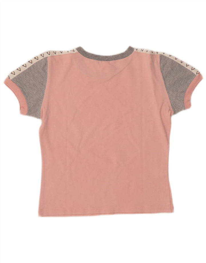 ARENA Dame Crop Grafisk T-Shirt Top UK 14 Medium Pink Colourblock Bomuld