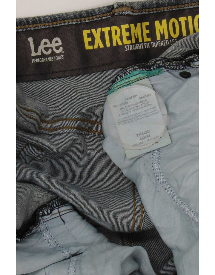 Lee Mens Extreme Motion Straight Jeans W46 L34 Blå Bomuld