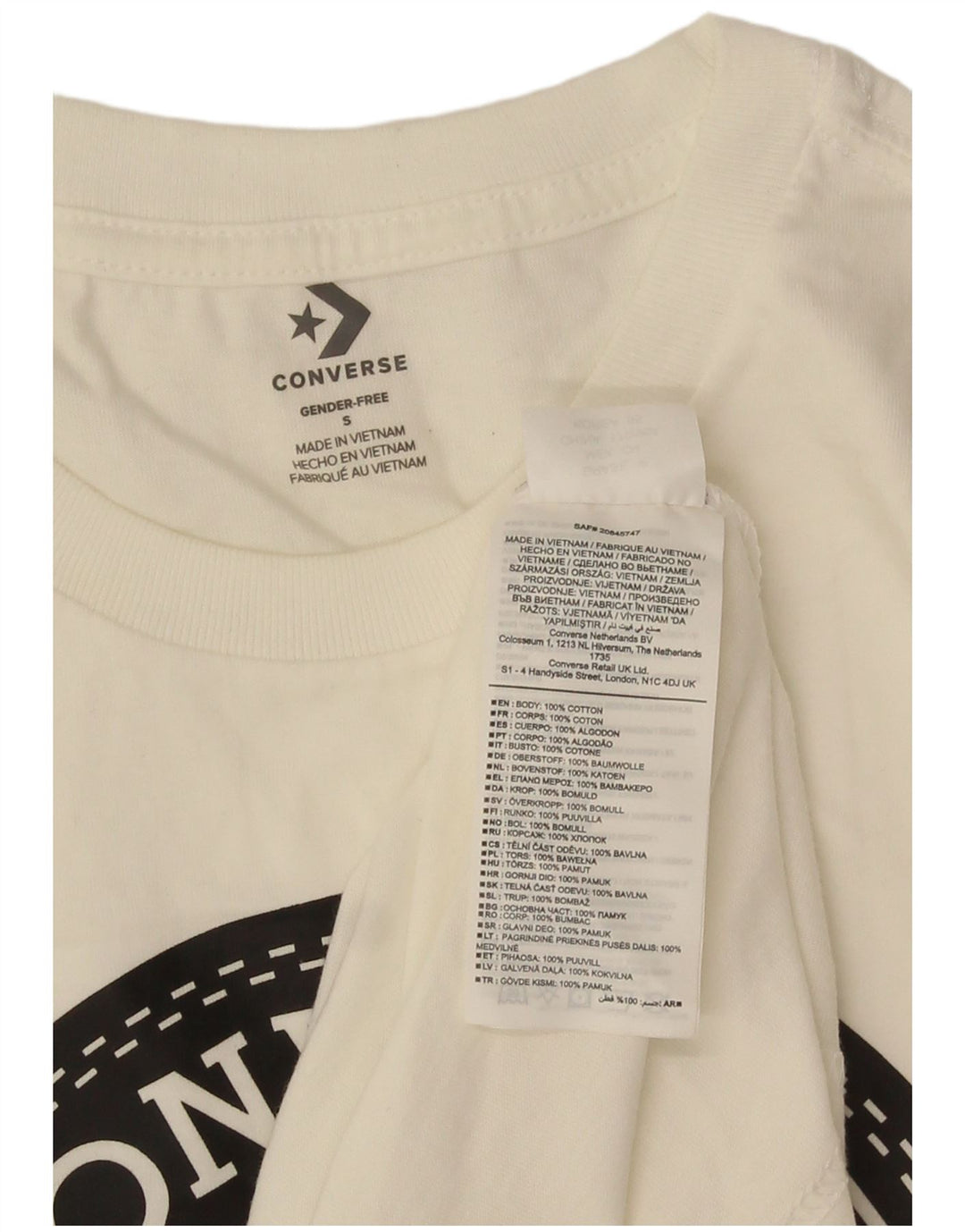 Converse grafisk t-shirt til mænd, lille off white bomuld