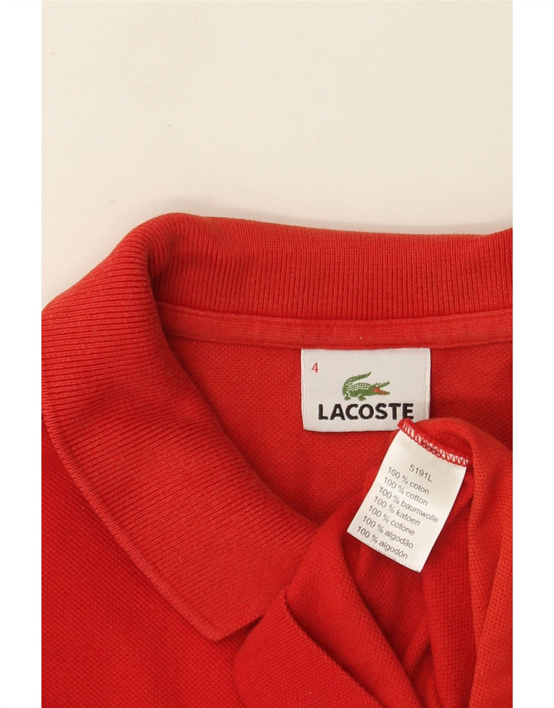 Lacoste herre poloskjorte str. 4 Medium rød bomuld