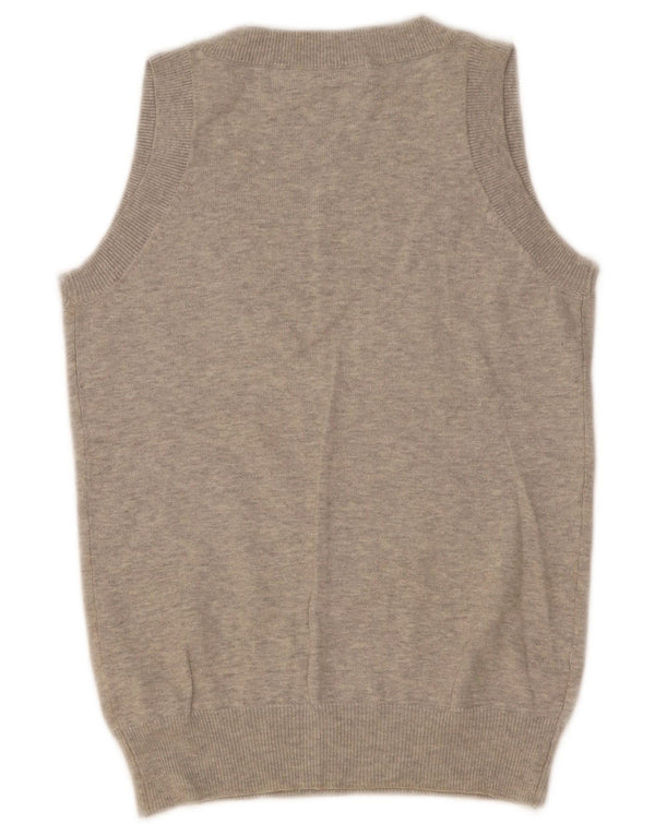 Zara Dame Vest Tank Top UK 8 Small Grey Flecked Bomuld