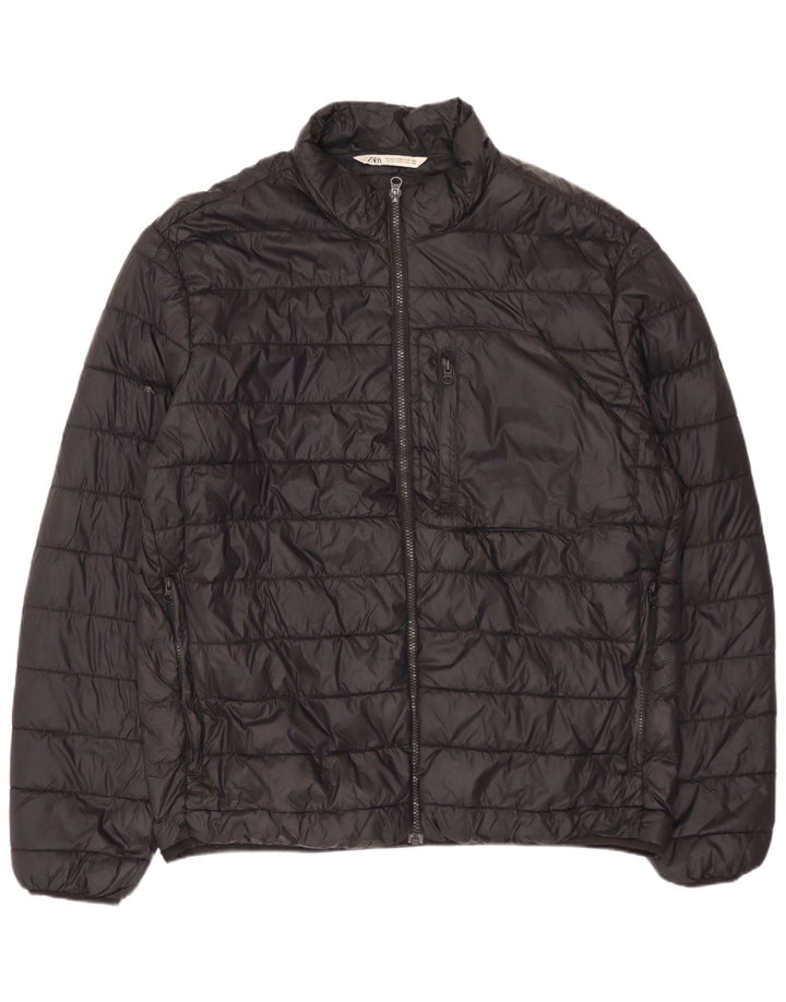 ZARA Polstret Herrejakke UK 44 2XL Sort Nylon