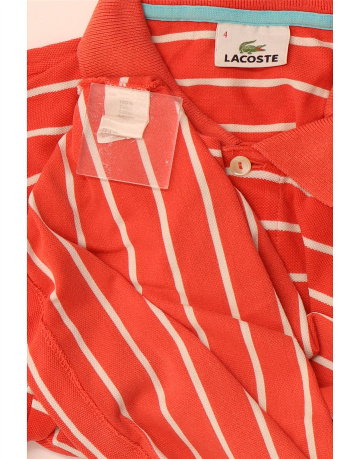LACOSTE Poloskjorte til mænd str. 4 Medium orange stribet bomuld