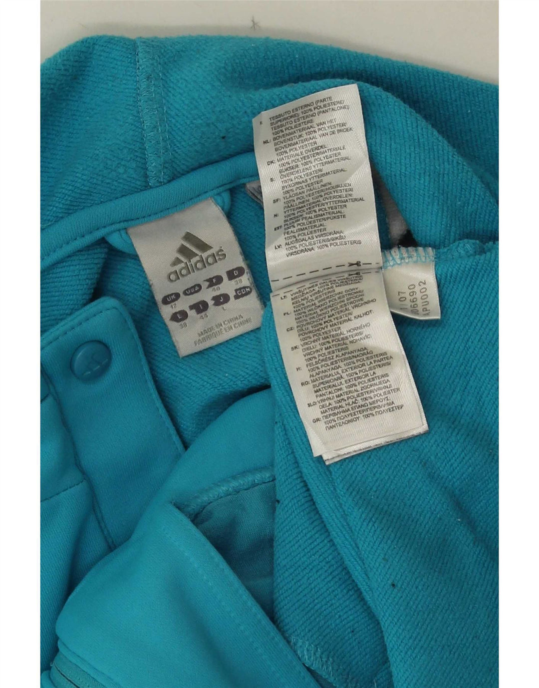 Adidas Dame Hættetrøje Sweater UK 12 Medium Blue Colourblock Polyester