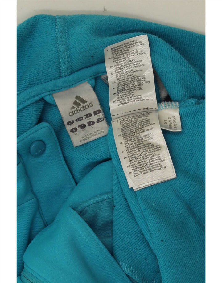 Adidas Dame Hættetrøje Sweater UK 12 Medium Blue Colourblock Polyester
