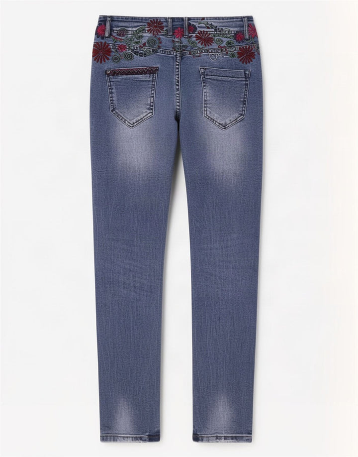 Desigual Dame Slim Jeans W26 L29 Blå Polyester