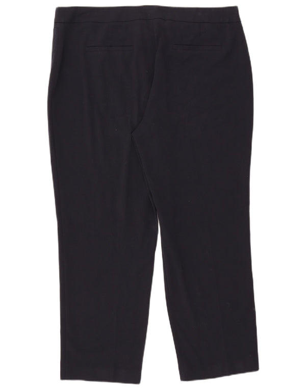 Marks & Spencer lige croppede bukser til kvinder UK 18 XL W38 L25 Marineblå