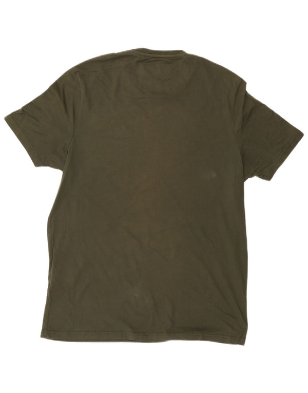 LYLE & SCOTT Herre T-shirt Top Stor Khaki Colourblock Bomuld
