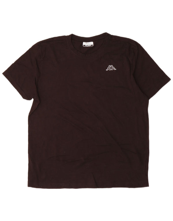 Kappa Herre Kortærmet T-Shirt Top 2XL Sort Bomuld