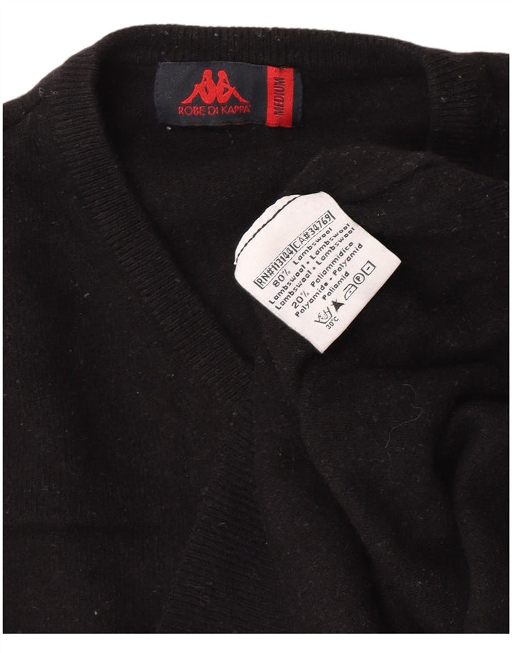 Kappa Dame V-hals sweater UK 14 Medium Sort lammeuld