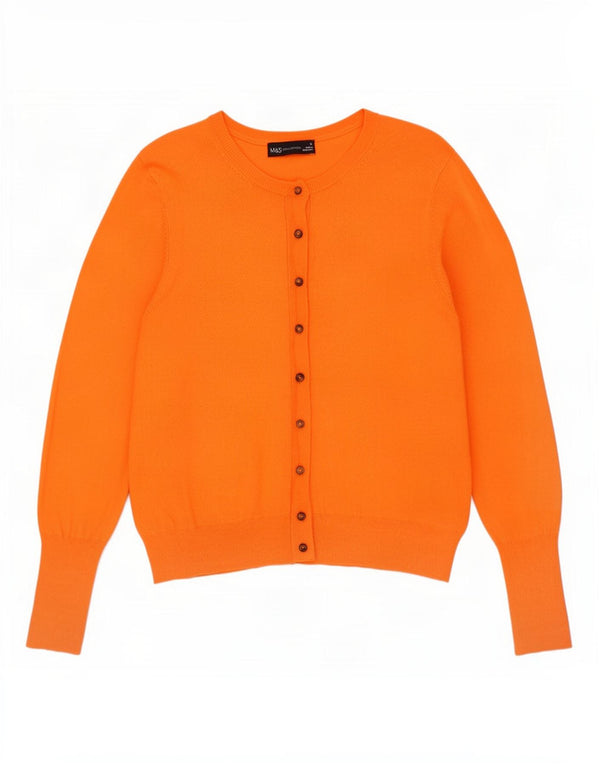 Marks & Spencer Dame Cardigan Sweater UK 16 Large Orange Viscose