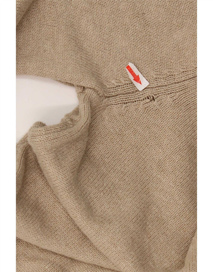 Besætningstøj Herre Regular Fit Zip Neck Jumper Sweater Medium Beige Bomuld