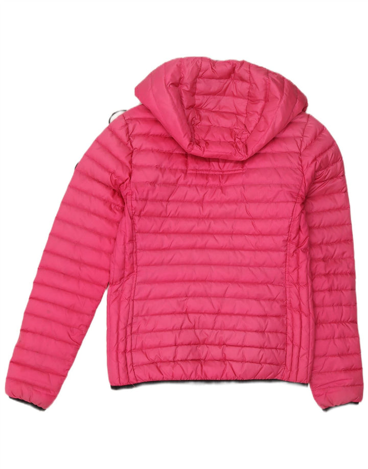 Superdry Polstret hættejakke til kvinder UK 10 Small Pink Nylon