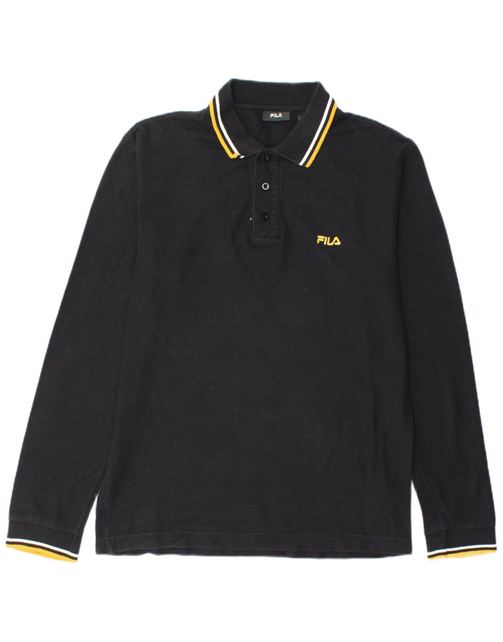 Fila Langærmet Polo Shirt til mænd Medium Sort Bomuld