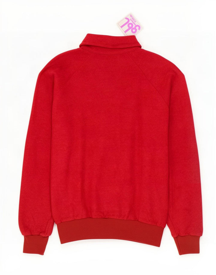 Vintage langærmet poloshirt til kvinder EU 38 Medium Rød