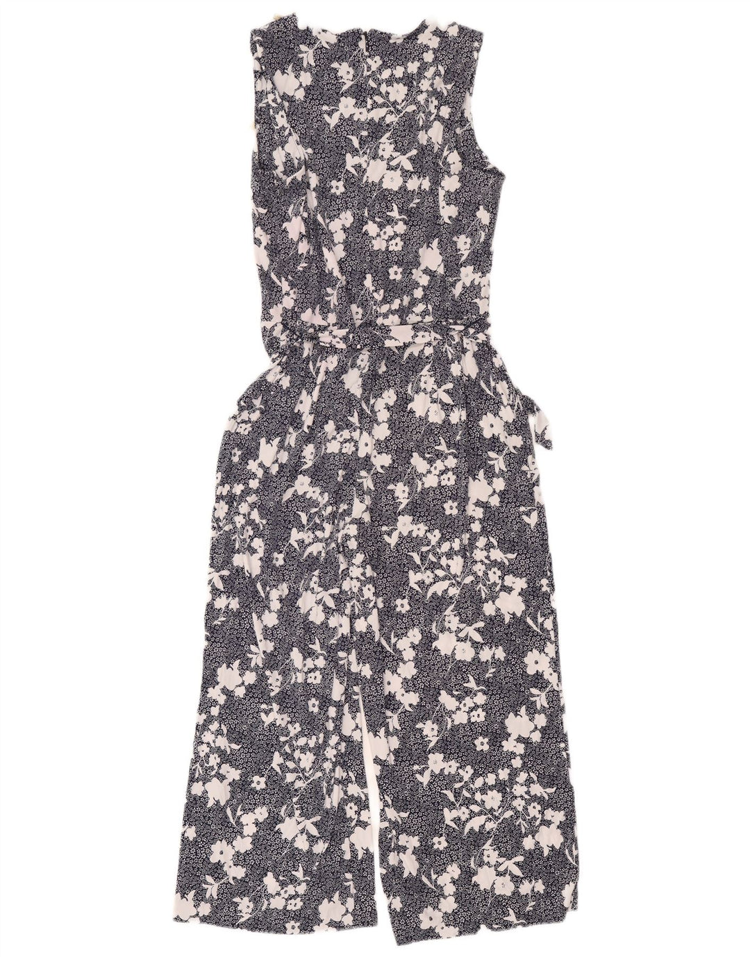 Michael Kors Dame Ærmeløs Jumpsuit UK 12 Medium Navy Blue Floral