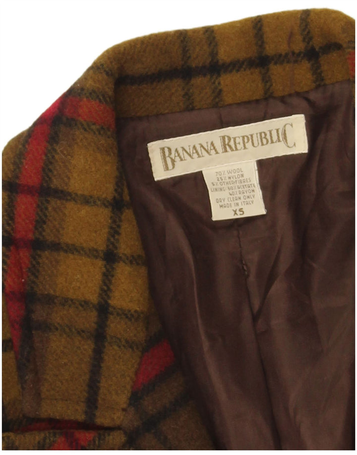 Banana Republic Dame 3-knaps oversize blazerjakke UK 6 XS Khaki Check