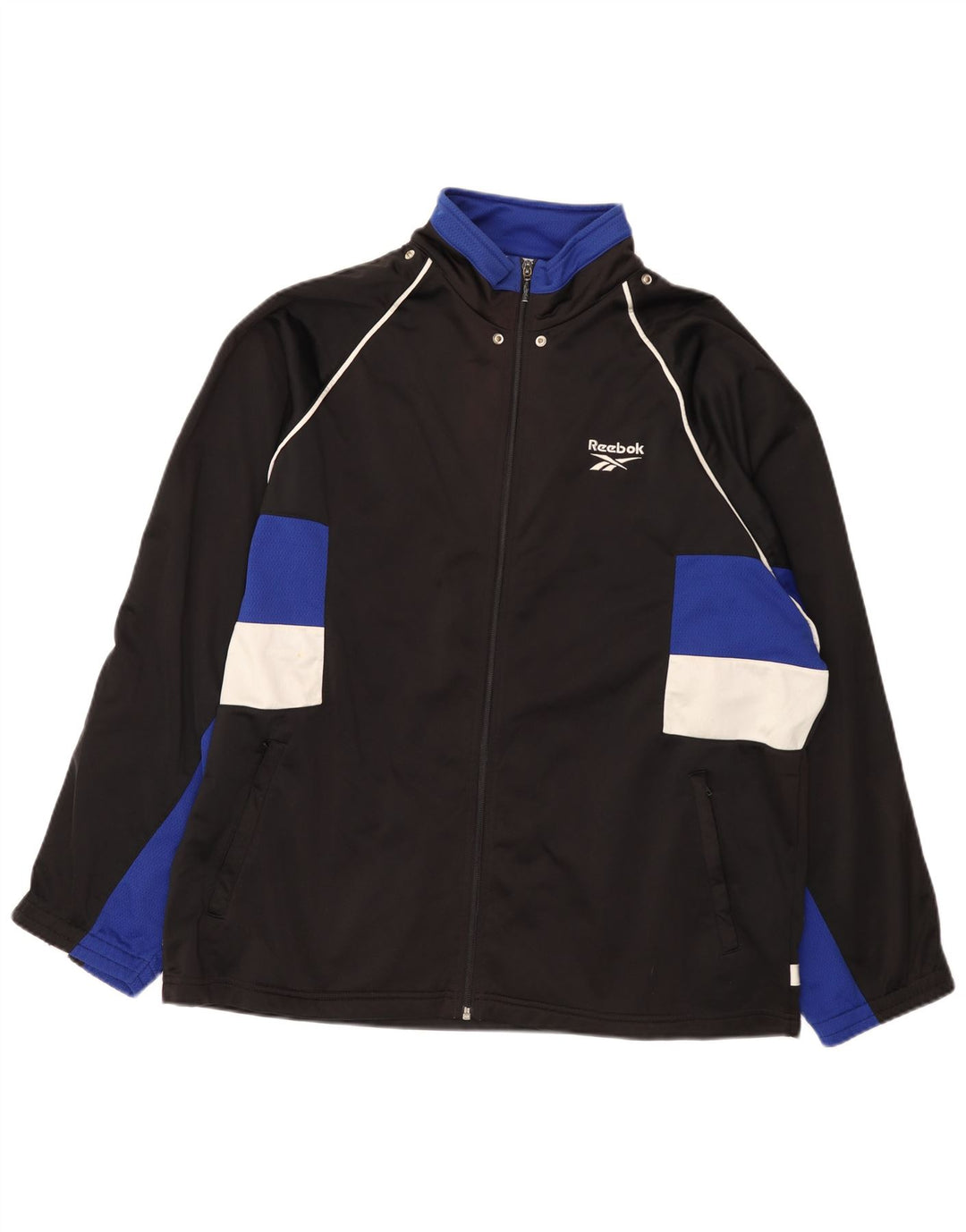 Reebok Herre grafisk træningsdragt Topjakke Stor Sort Colourblock Polyester