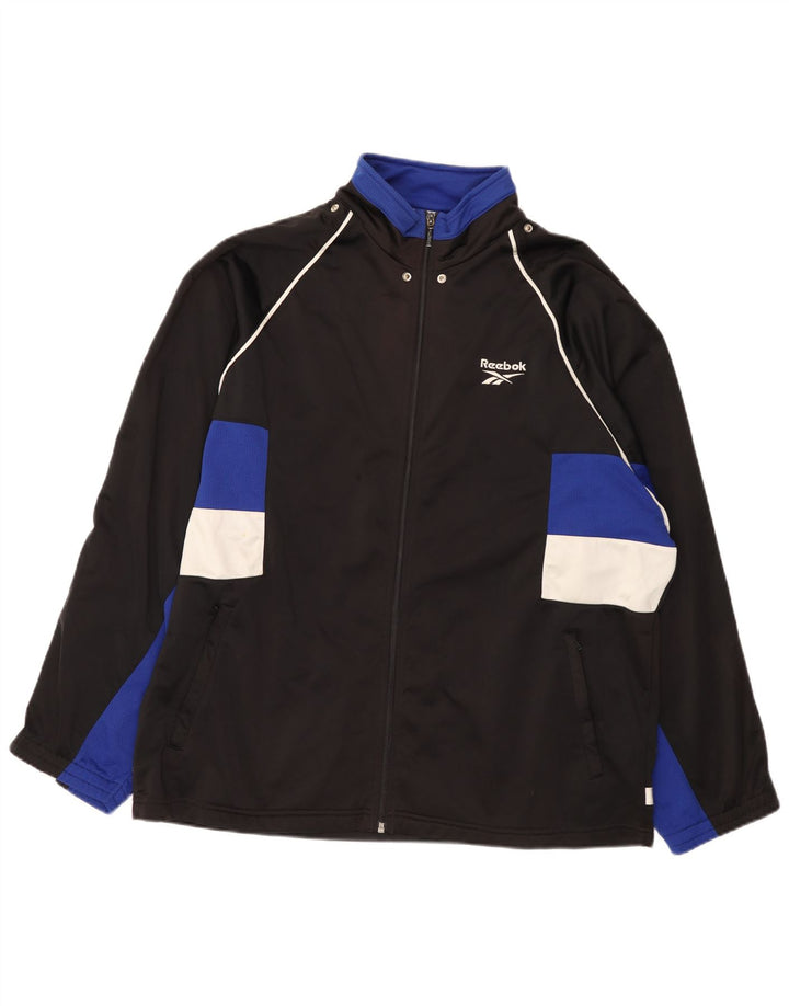 Reebok Herre grafisk træningsdragt Topjakke Stor Sort Colourblock Polyester