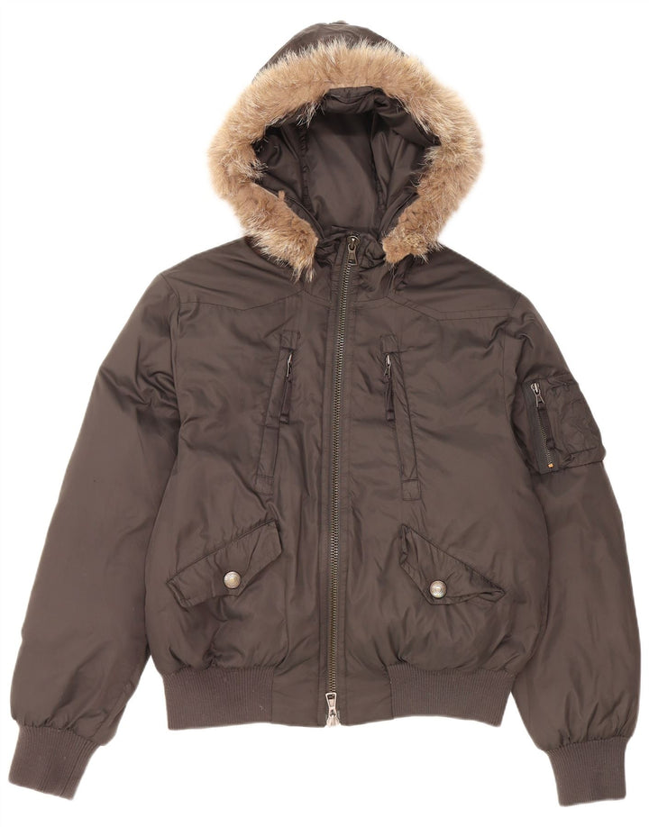 Calvin Klein Herre Hooded Bomber Polstret Jakke UK 38 Medium Green