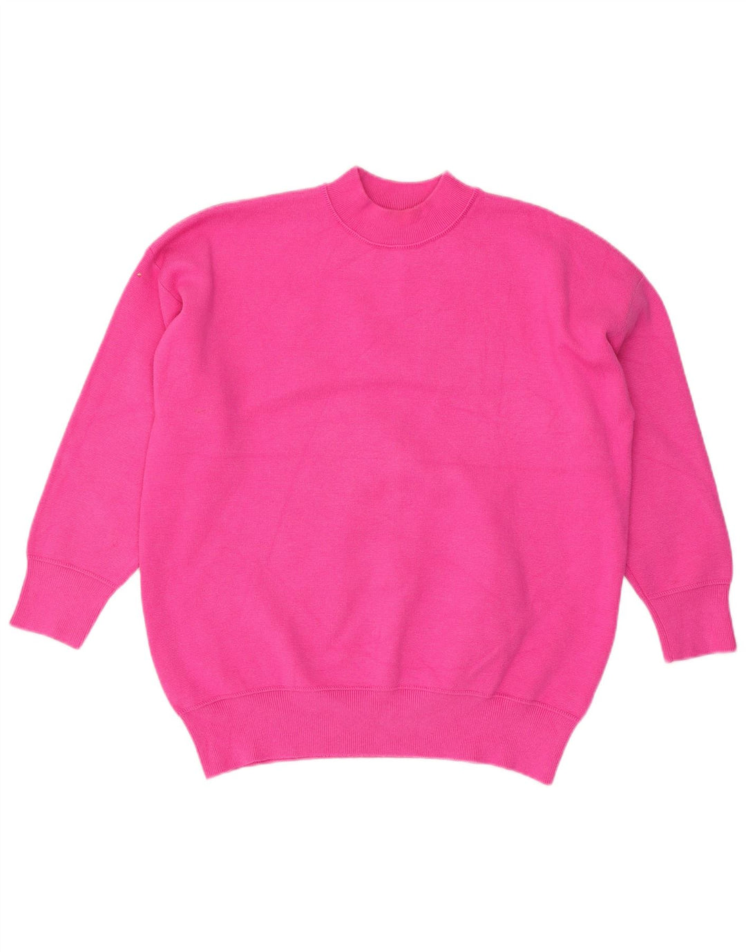 Zara Dame Oversized Crew Neck Jumper Sweater UK 14 Medium Pink Viscose