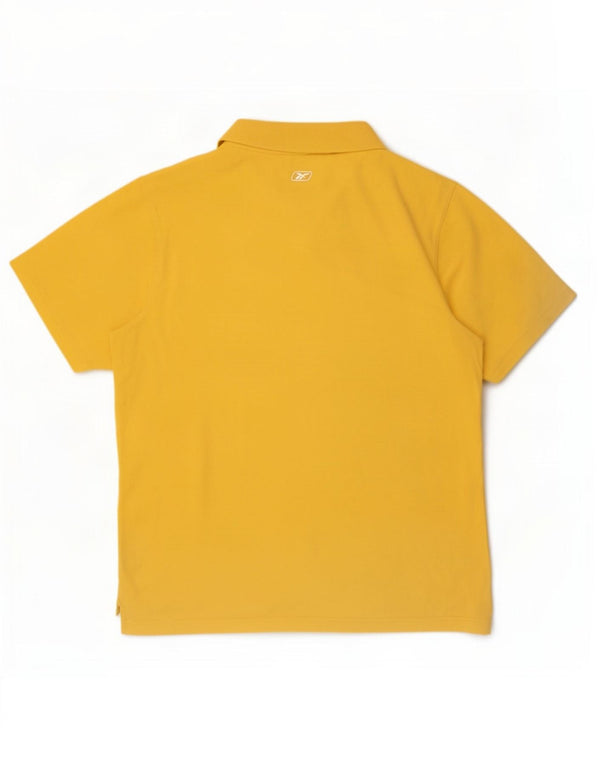 Reebok Herre grafisk poloshirt Stor gul bomuld