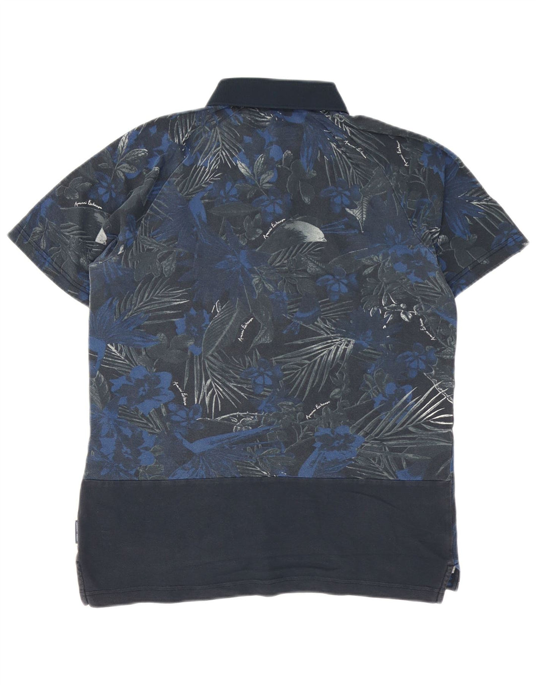 Armani Exchange Herre Polo Shirt Medium Blue Floral Bomuld