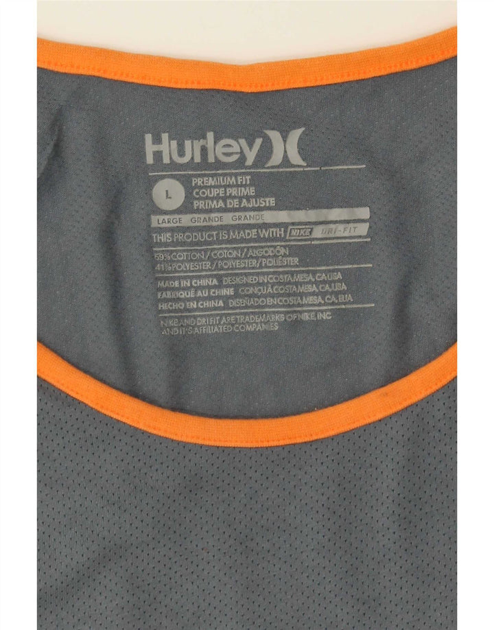 Hurley Herre Premium Fit Vest Top Stor grå stribet bomuld