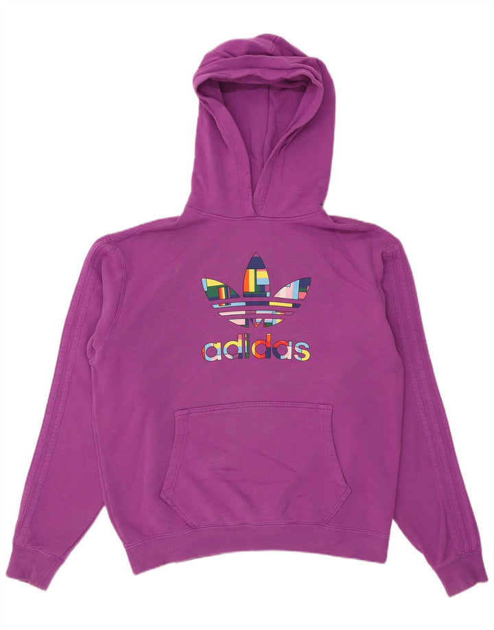 Adidas Herre Oversized grafisk hættetrøje Jumper Medium Lilla Bomuld