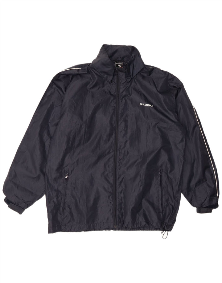 Diadora Regnjakke til mænd UK 38 Medium Navy Blue Polyester