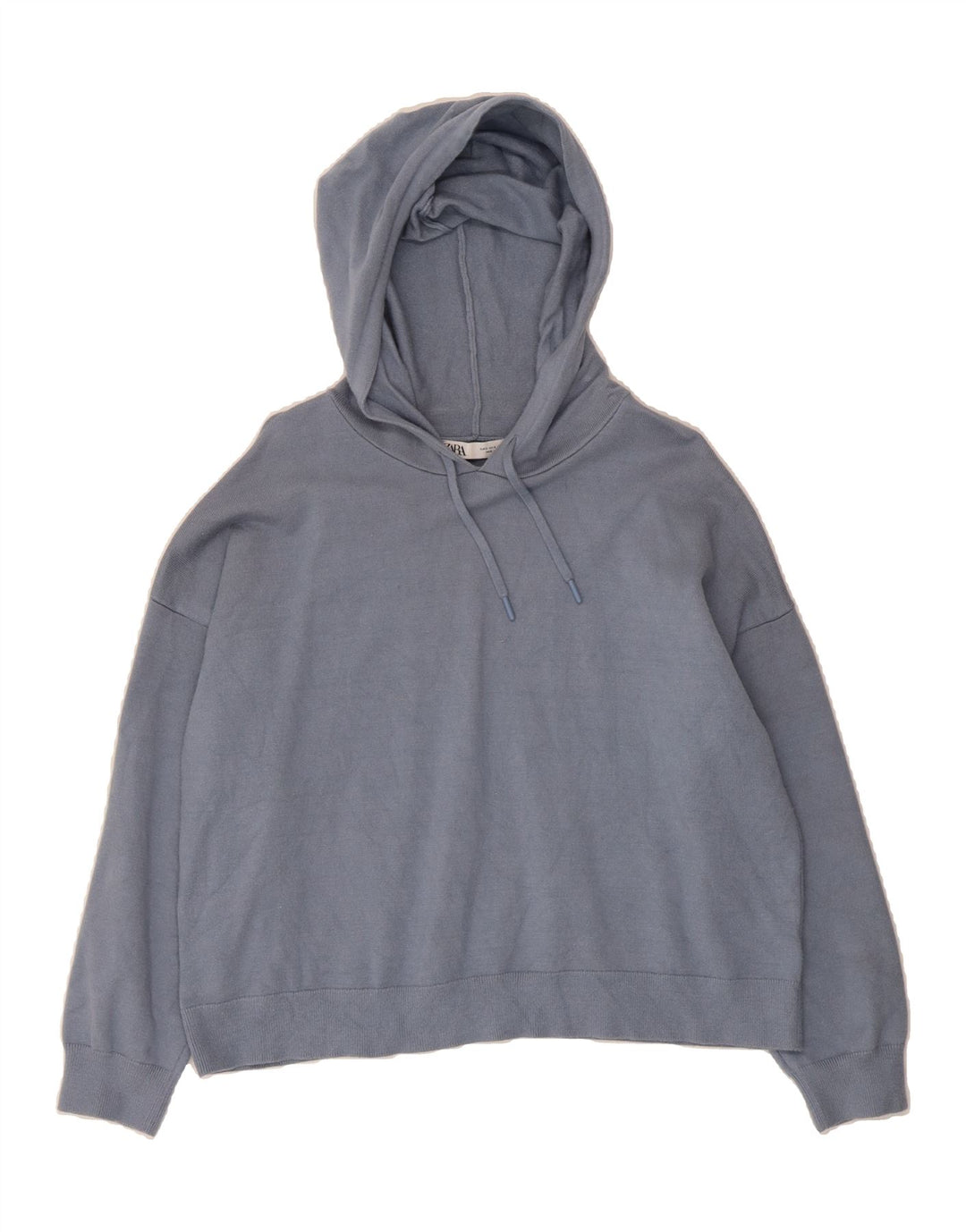 ZARA Womens Oversized Hoodie Jumper UK 10 Small Blue Viscose Vintage Zara and Second-Hand Zara from Messina Hembry 