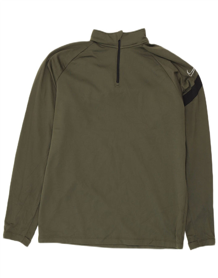 NIKE Herre Dri Fit Grafisk Pullover Træningsdragt Top Medium Khaki Colourblock