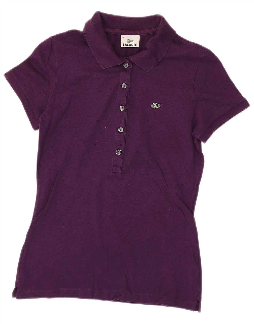 Lacoste Dame Polo Shirt Størrelse 40 Medium Lilla Bomuld