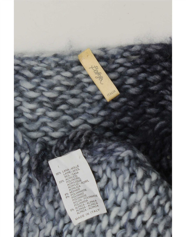 Bottega Dame Cardigan Sweater UK 16 Large Navy Blue Wool
