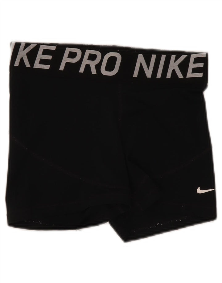Nike Dame Dri Fit grafiske sportsshorts UK 12 Medium Sort
