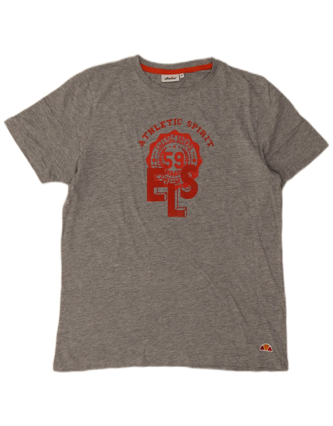 Ellesse Herre Grafisk T-Shirt Top Medium Grey Flecked Bomuld