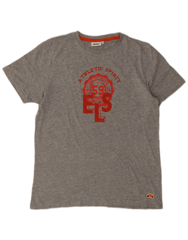 Ellesse Herre Grafisk T-Shirt Top Medium Grey Flecked Bomuld