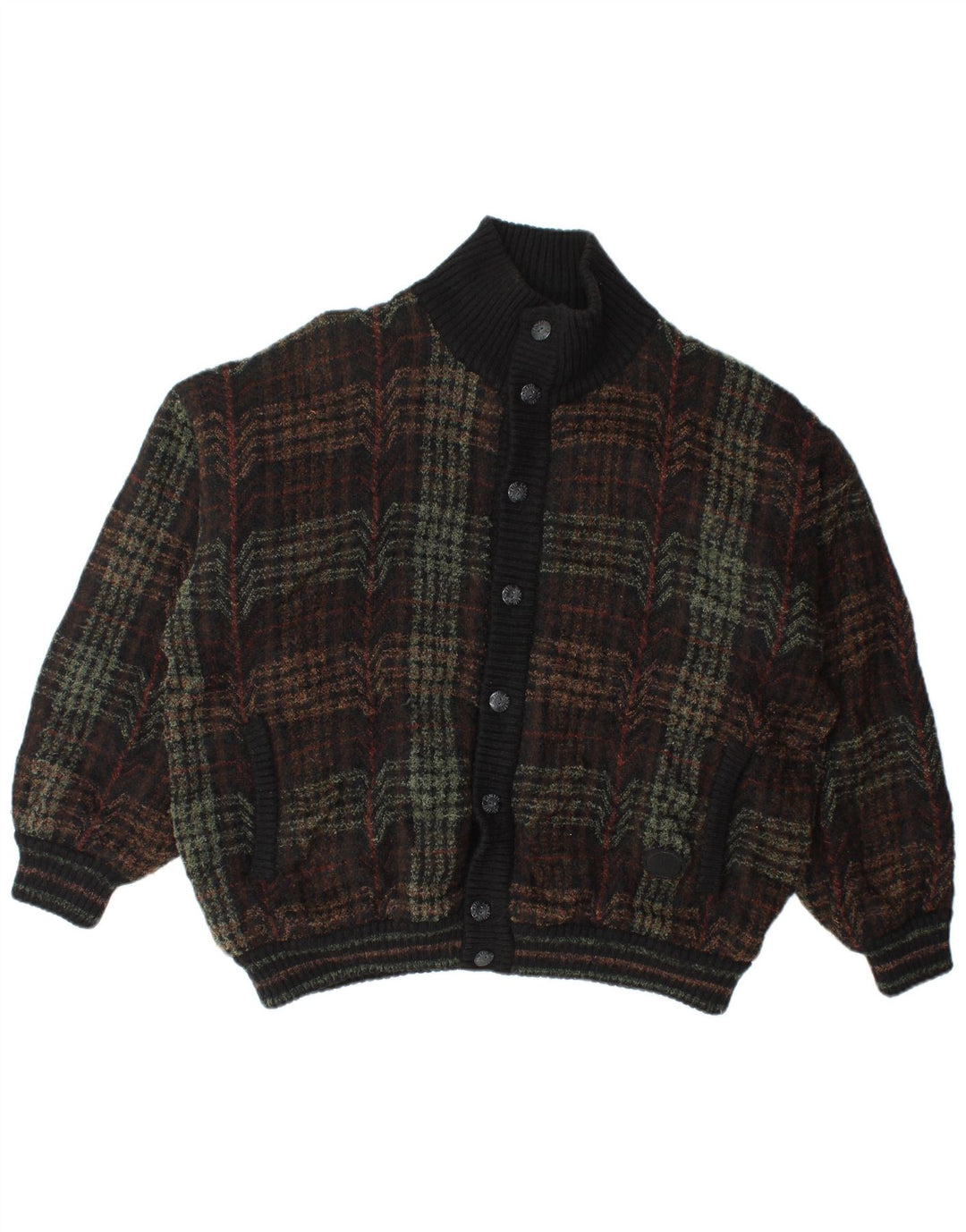 Lancetti Herre Strik Bomber Jacket UK 40 Large Green Check
