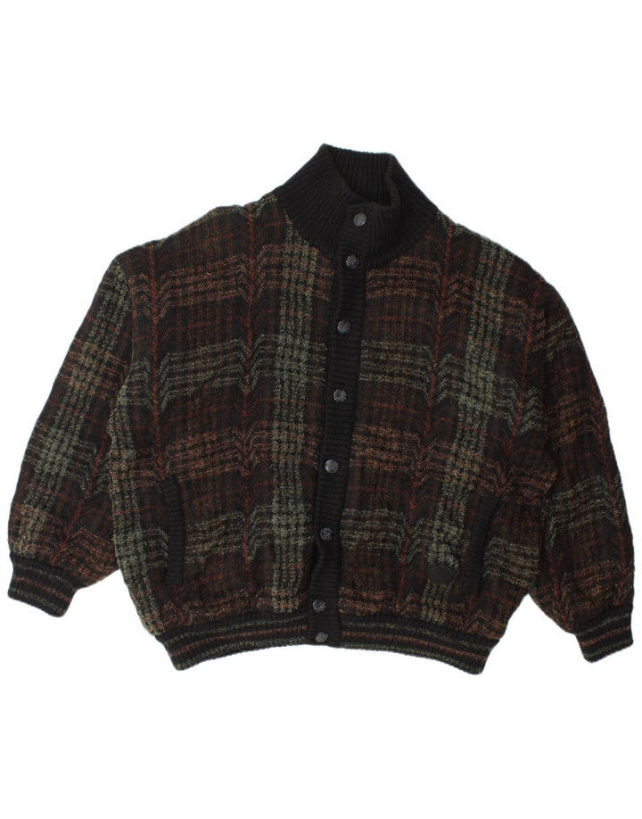 Lancetti Herre Strik Bomber Jacket UK 40 Large Green Check