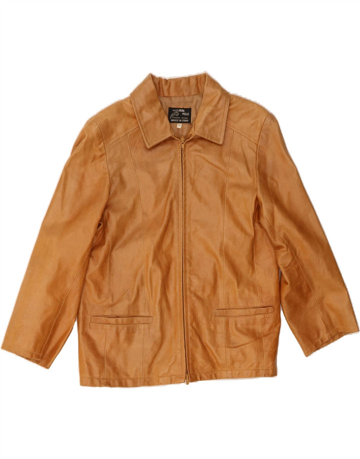 VINTAGE Womens Leather Jacket IT 40 Small Brown Leather Vintage Vintage and Second-Hand Vintage from Messina Hembry 