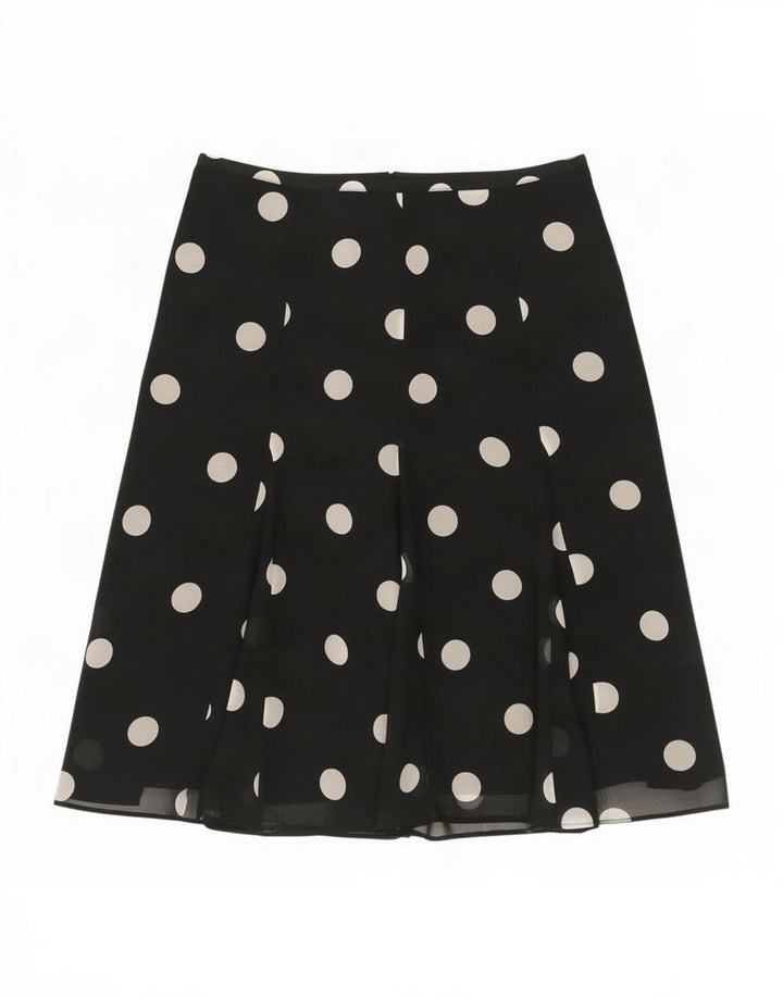 Marks & Spencer A-line nederdel til kvinder UK 12 Medium W30 Black Polka Dot