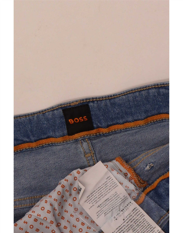 Hugo Boss Straight Jeans til mænd W44 L32 blå bomuld