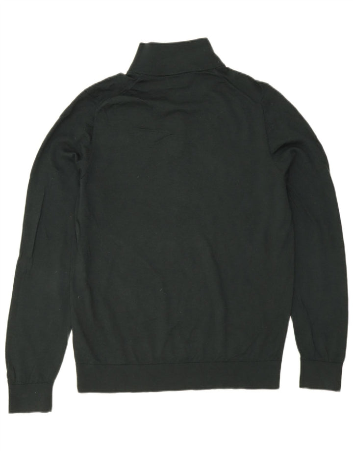 Massimo Dutti Herre Zip Neck Jumper Sweater Stor Grøn Merinould